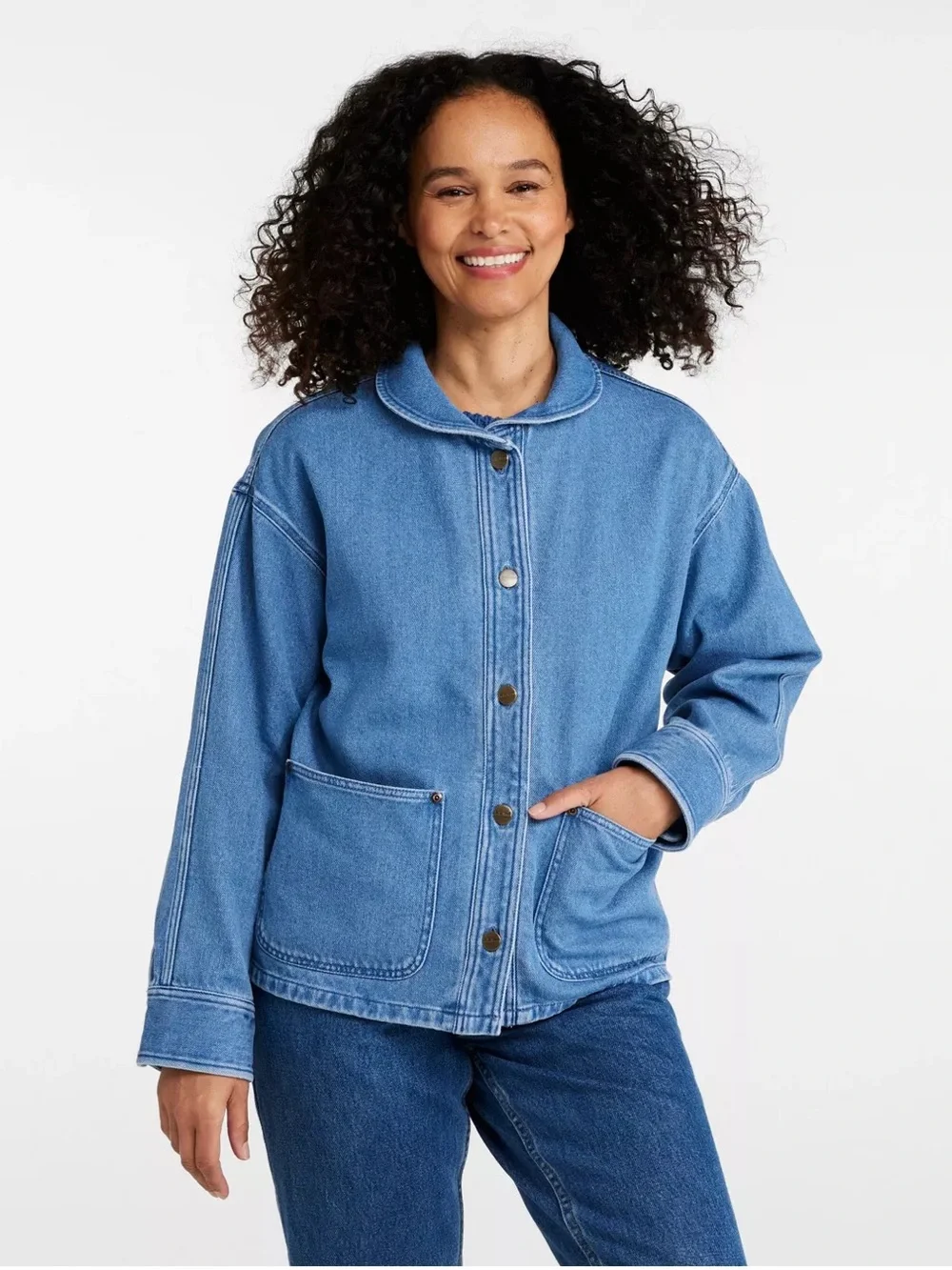 L.L. Bean Signature Denim Chore Shirt Jacket - Size XS - Picture 2 of 9